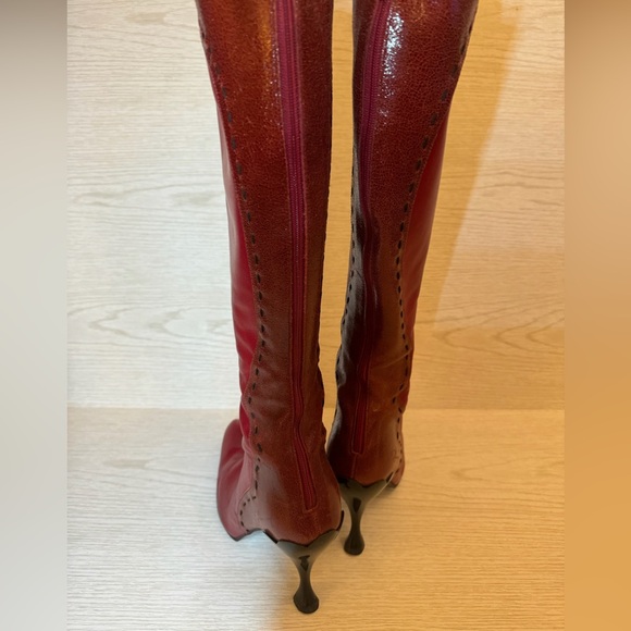 JOHN FLUEVOG Cherry Bomb Sculpted Heel Boots Sz 10 - Picture 2 of 6